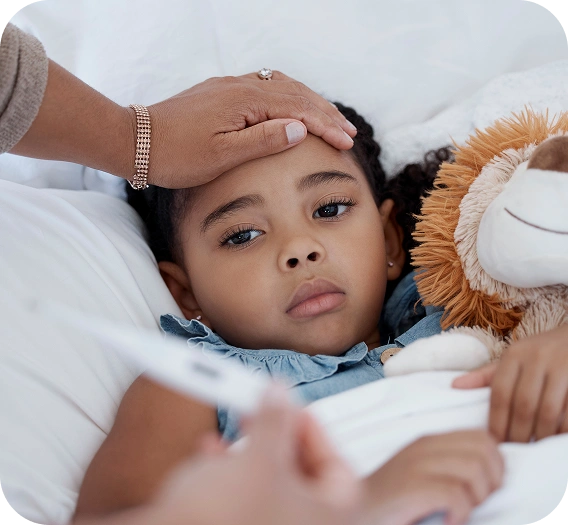 Doctor examining a child