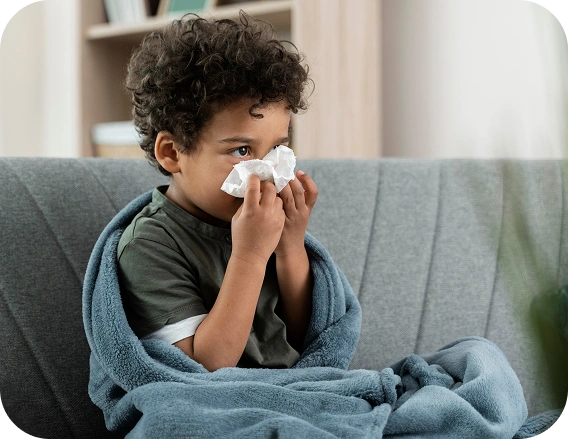 Child with symptoms of the common cold