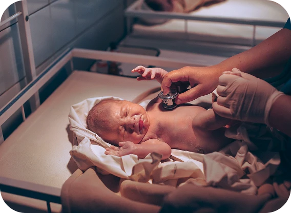 Premature baby receiving specialised neonatal care