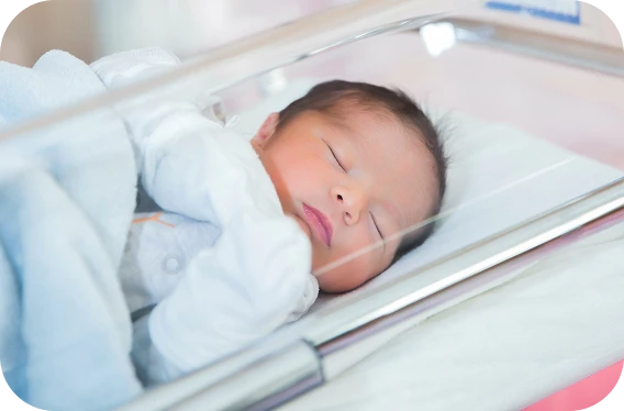 Premature baby receiving specialised care
